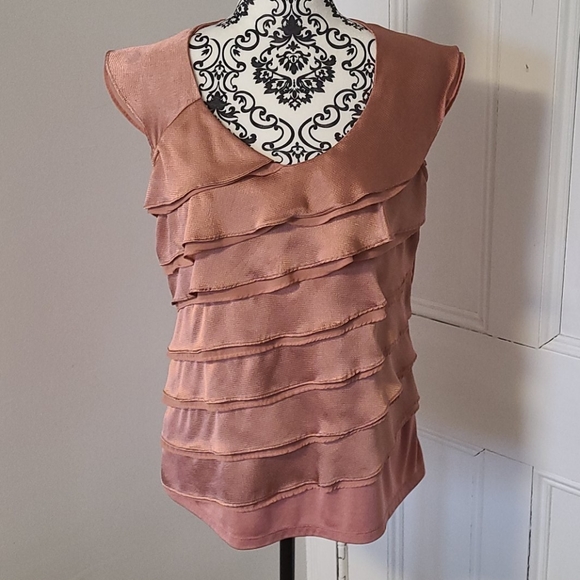 The Limited Tops - The Limited cap sleeve top layered ruffles